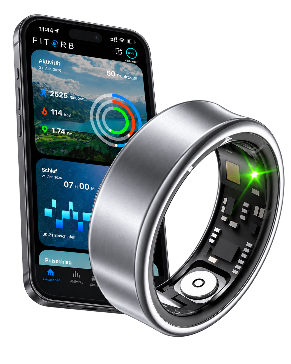 Fitorb Smart Ring met smartphone